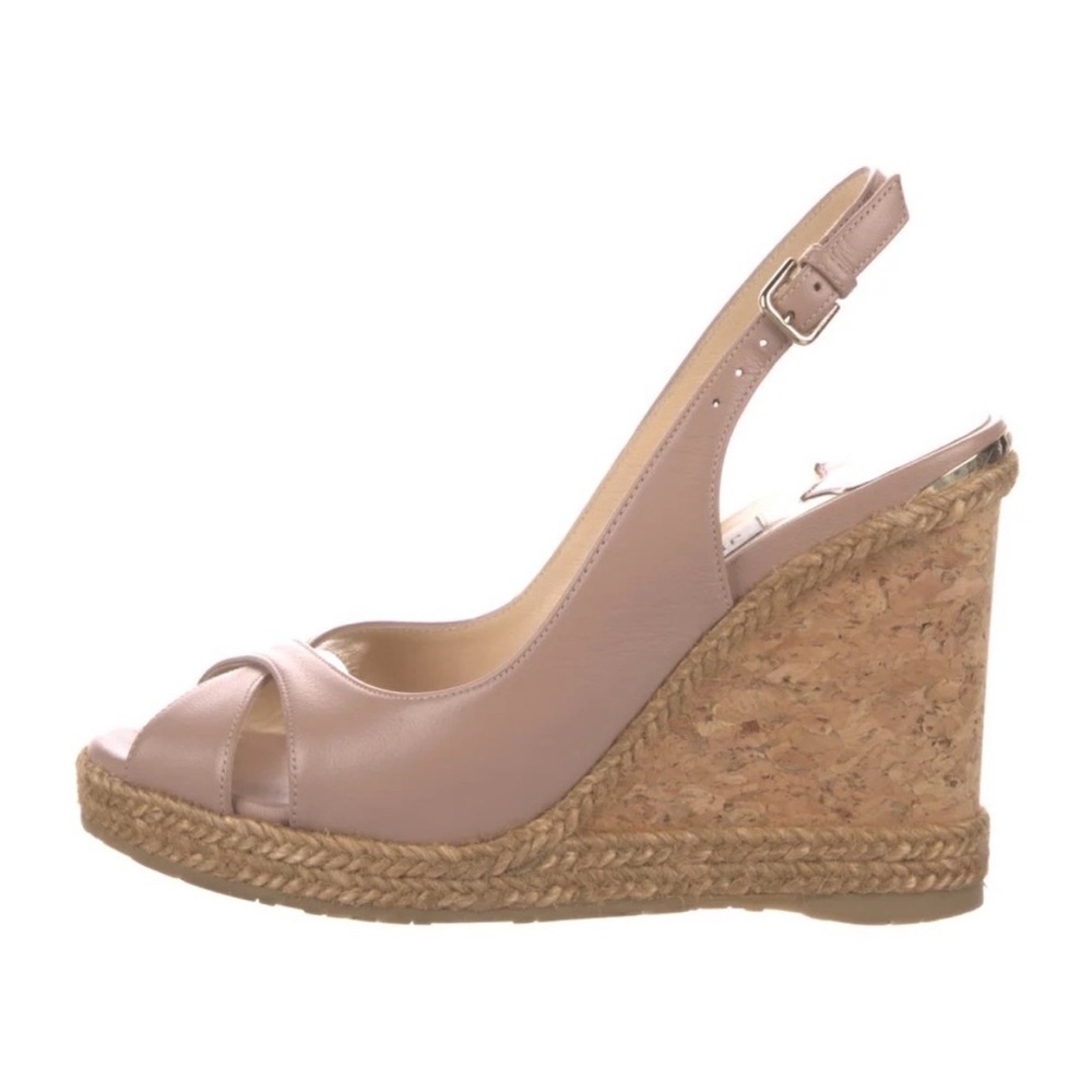 Jimmy Choo leather sling back wedges 37.5 - Picture 6 of 6
